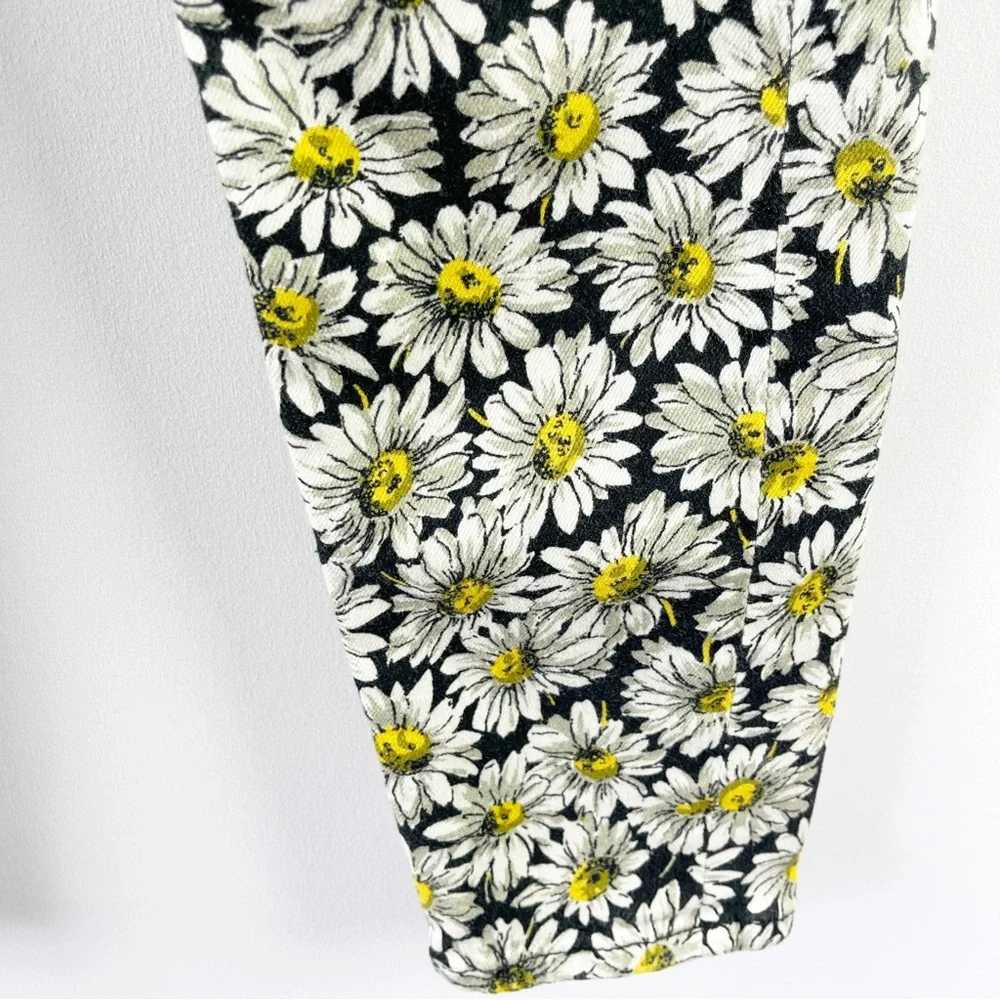 Seven 7 For All Mankind Skinny Jeans Black Daisy Floral Jeans Size 24 Stretchy - Picture 3 of 11